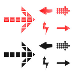 Isolated object of element and arrow symbol. Collection of element and direction stock symbol for web.