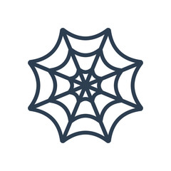 Halloween concept. Spider web vector line art.