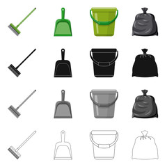 Vector illustration of cleaning and service symbol. Set of cleaning and household stock vector illustration.