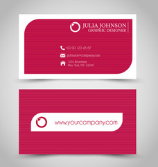 Business card set template. Red color. Corporate identity vector illustration.