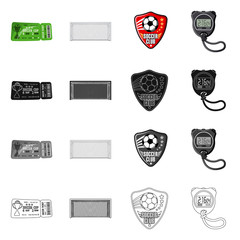 Vector design of soccer and gear logo. Set of soccer and tournament vector icon for stock.