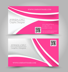 Obraz na płótnie Canvas Business card set template. Pink color. Corporate identity vector illustration.