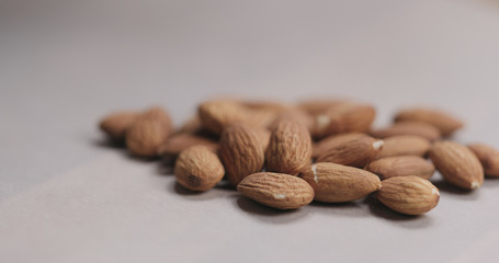 closeup roasted almonds background