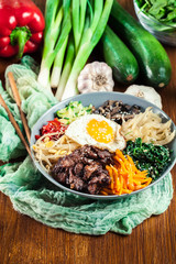 Bibimbap - rice with beef and vegetables