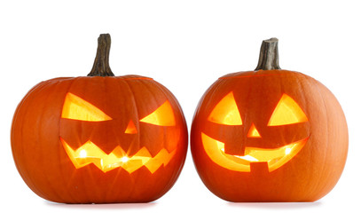 Halloween Pumpkins on white