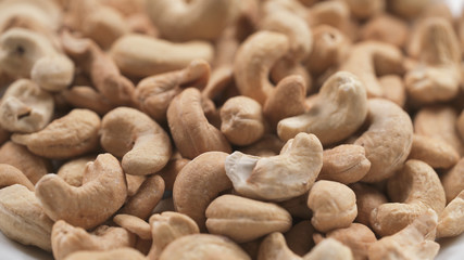 closeup roasted cashew background