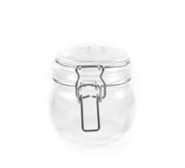 Glass jar with isolated background