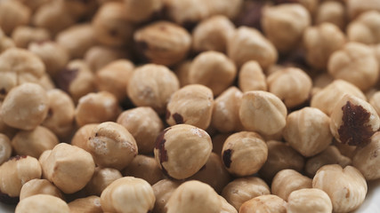 closeup roasted hazelnuts background