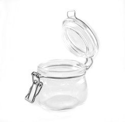 Glass jar with isolated background