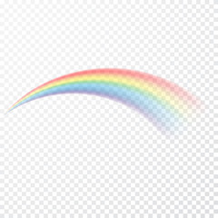 Transparent rainbow. Vector illustration. Realistic raibow on transparent background