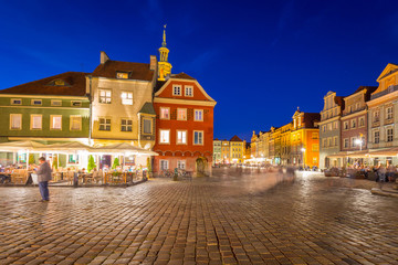Fototapeta na wymiar Architecture of the Main Square in Poznan at night, Poland.