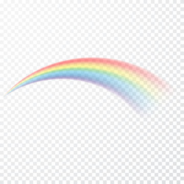 Transparent rainbow. Vector illustration. Realistic raibow on transparent background
