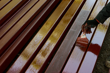 A stack of painted steel box