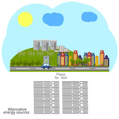 renewable energy. alternative energy sources icon. Ecological concept . Vector