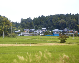 View train farmhouses in Japan