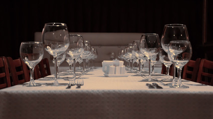 Glasses and cutlery