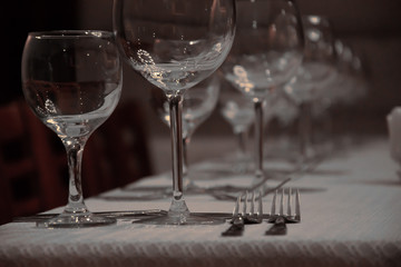 Glasses and cutlery