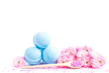 Spa salt and flowers, bath bomb