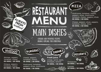 Restaurant cafe menu, template design. Food flyer.