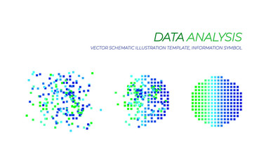 Vector Big Data Analysis  Illustration, Technology Elements Isolated.