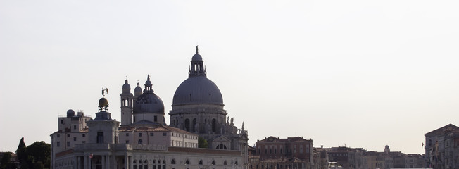 Fototapeta na wymiar Venice buildings banner with white background and space for text
