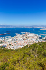 Fototapeta premium Gibraltar Hafen Port Meer Mittelmeer Hochformat Urlaub Übersicht Stadt