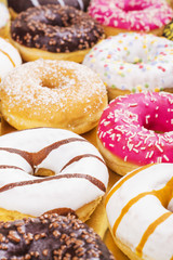 Mix of colorful doughnuts