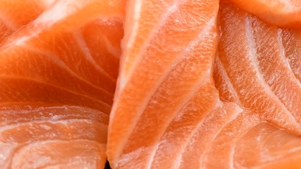 uncooked fresh salmon slice rotation