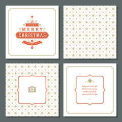 Christmas greeting card vector design and pattern background