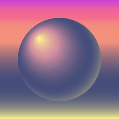 Abstract background illustration. Square and sphere with gradient