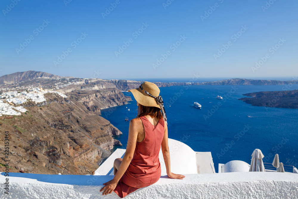 Wall mural Young, beautiful woman in Greece