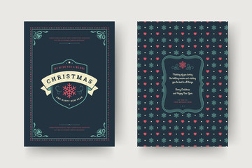 Christmas greeting card design template vector illustration.