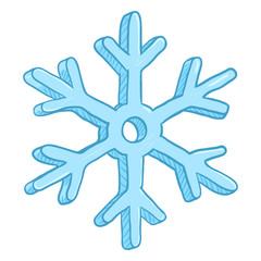 Vector Single Cartoon Illustration - Snowflake on White Background