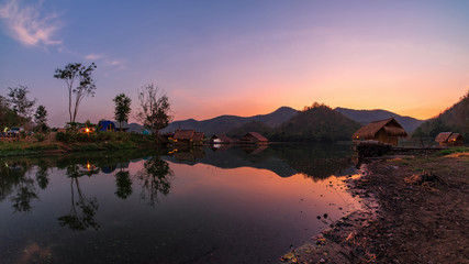 Fototapeta na wymiar Stunning views, Pang ung Suphan Buri at sunset