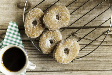 sugar donuts from above