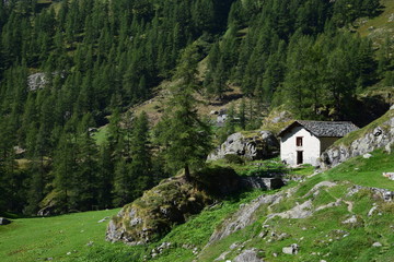 Fototapeta na wymiar Valle d'Aosta - casolare in montagna