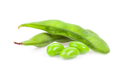 edamame green beans isolated on white background