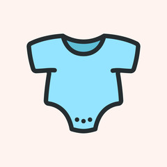 Baby Romper Minimalistic Flat Line Color Stroke Icon Pictogram Symbol