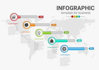 Infographic business data.Presentation process chart.diagram with steps template.Creative vector illustration.