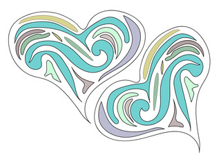 vector illustration of decorative hearts