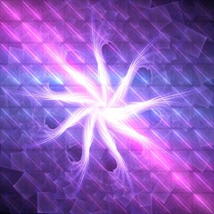 Purple Fractal Pattern with Bursting Wheels of Light
