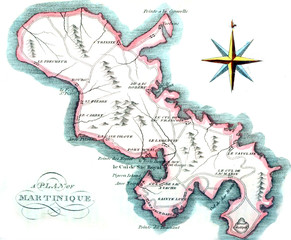 Old map of Martinique - 225158113