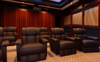 3D Rendering Home Theater