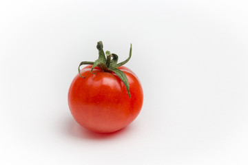 Cherry tomatoes on white background
