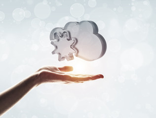 Computer technologies concept with glass GHz symbol