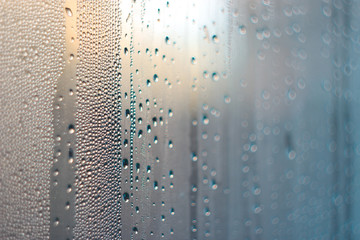 water drops on the glass