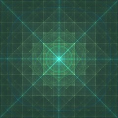 Green Energetic Grid Fractal Pattern Circular and Square