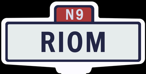 RIOM - Ancien panneau entrée d'agglomération