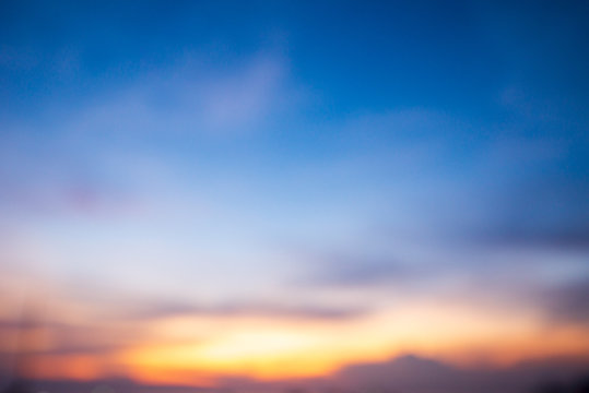 blur image for background of sunset sky