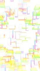 Colorful abstract digital and technology background. The pattern with repeating rectangles. 3D illustration